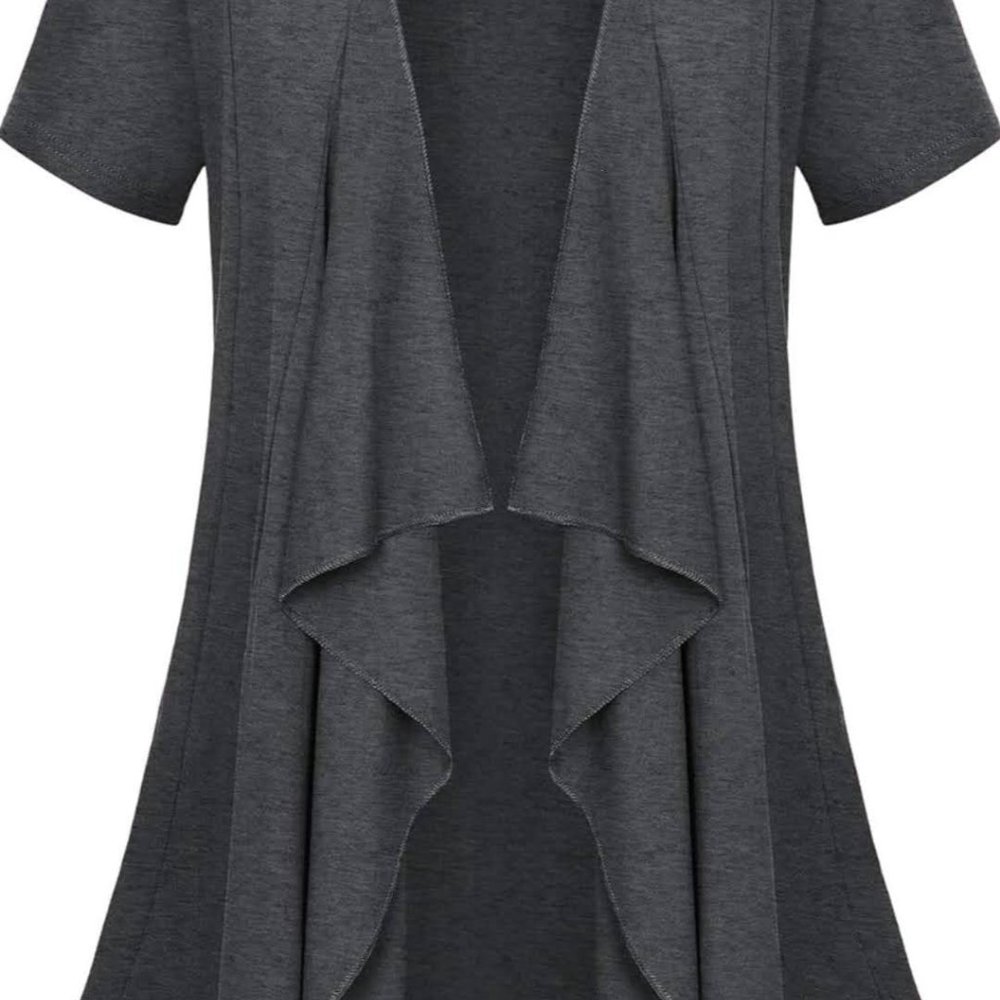 NWT Urban Coco short sleeved drape front cardigan - dark grey, L